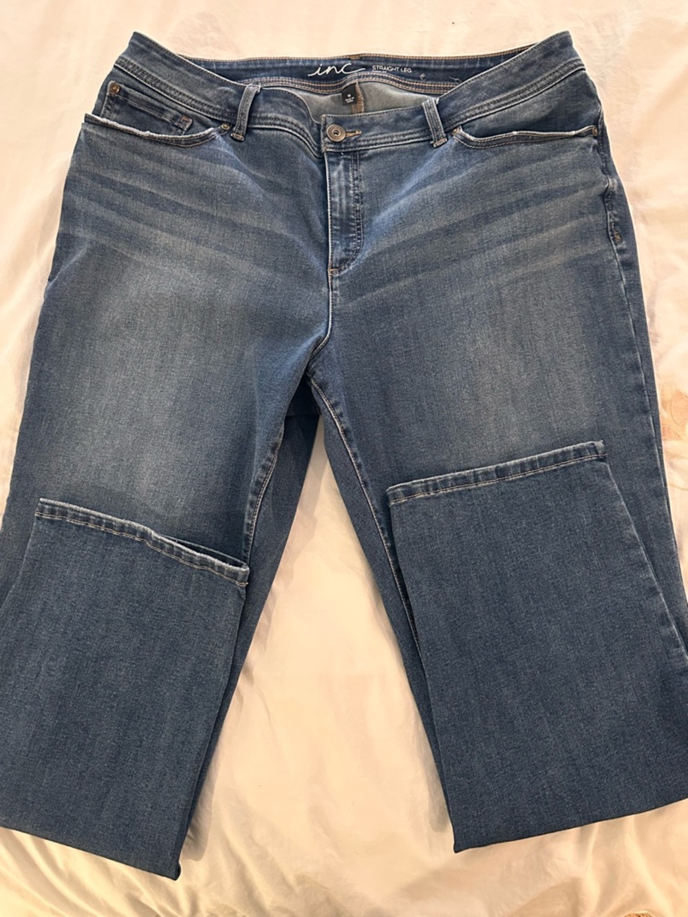 INC International Concepts Straight Leg Jeans Curvy-Fit Blue Jeans